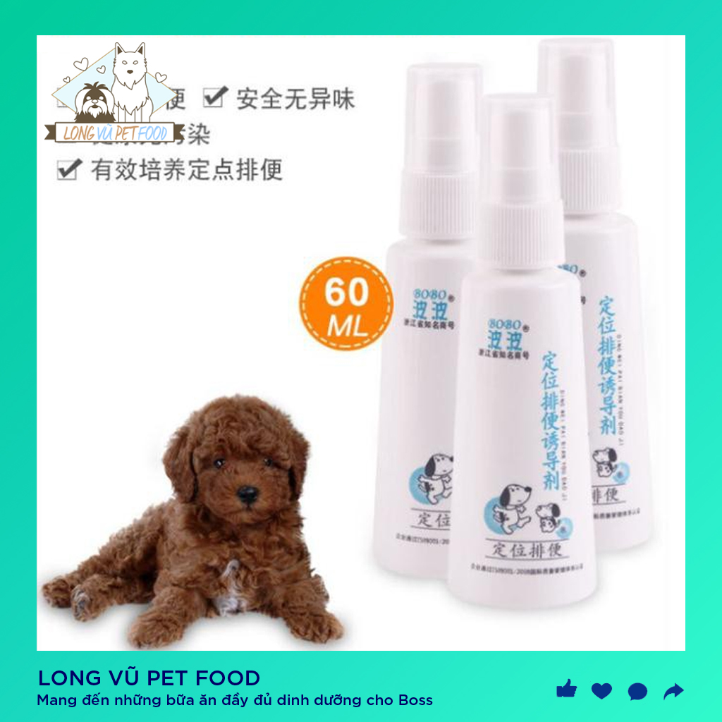 Xịt hướng dẫn đi vệ sinh sinh đúng chỗ BoBo thế hệ mới chai 50ml - Long Vũ Pet Food