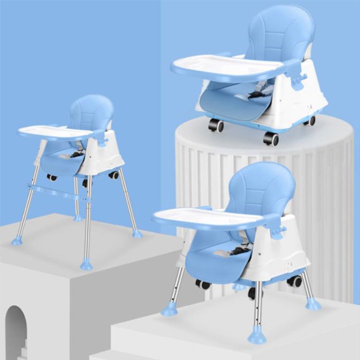 Ghế ăn dặm đa năng cho bé - ghế ngồi tập ăn dặm seka có đệm lót và bánh xe, điều chỉnh độ cao