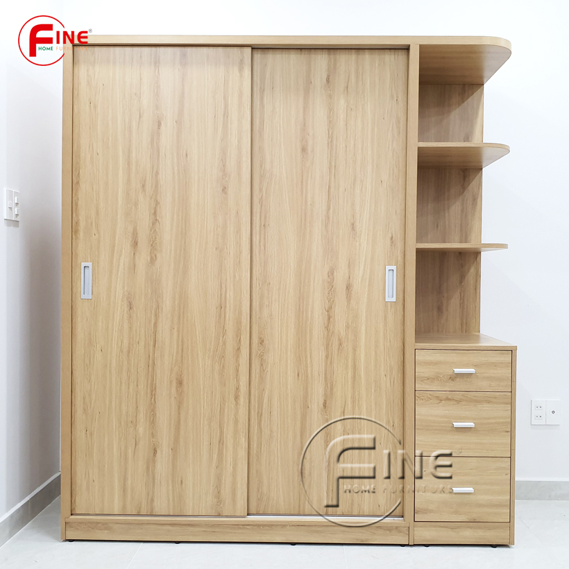 Tủ Quần Áo FINE HOME HT223 (180cm x 200cm) có kệ trưng bày túi xách, mỹ phẩm