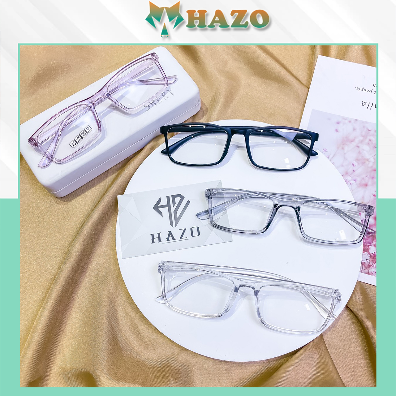 [Hcm]Mắt Kính Giả Cận Form Vuông 6603 Gọng Dẻo Hàn Quốc