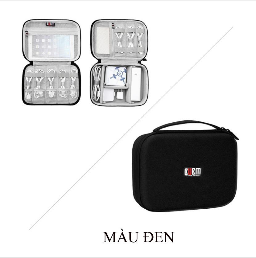 Túi hộp cứng 2 lớp ngăn đựng ipad mini sạc dự phòng điện thoại và phụ kiện công nghệ