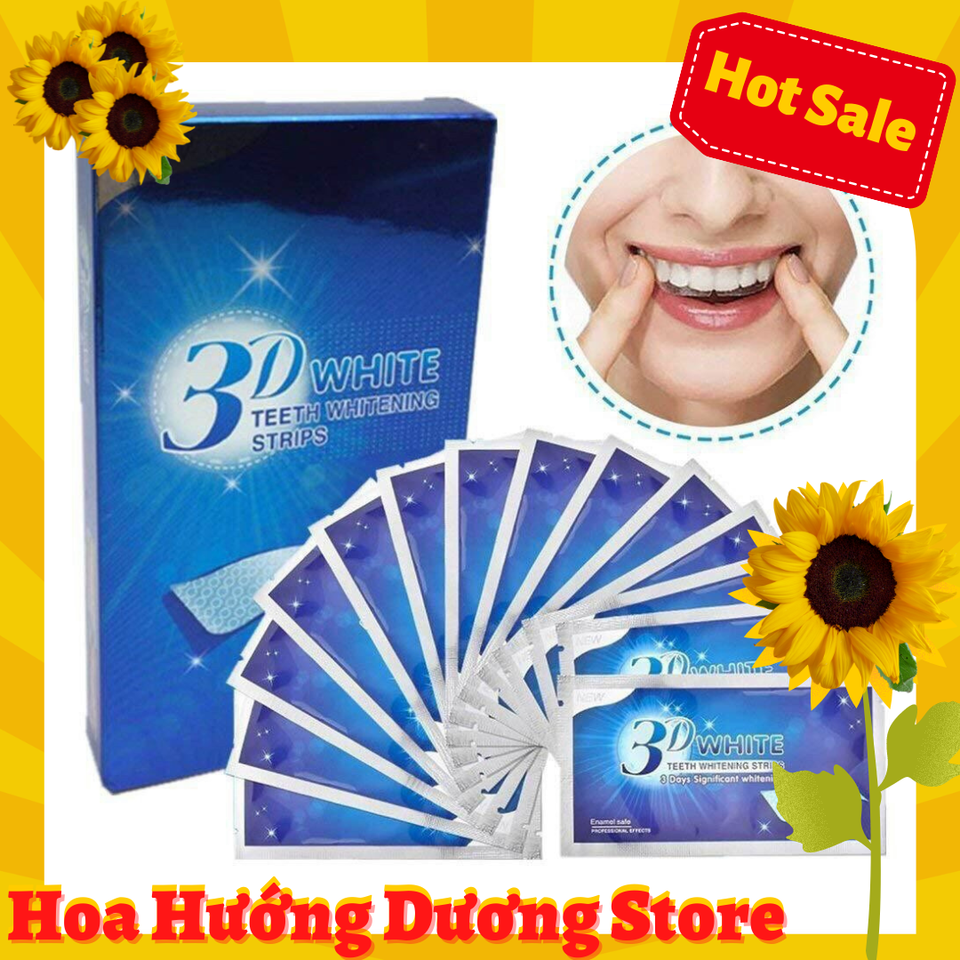 Miếng dán trắng răng 3D White Teeth Whitening Strips, miếng dán trắng răng 5d miếng dán trắng răng chính hãng, miếng dán trắng răng crest 3d white Miếng dán trắng răng 3D White Teeth Whitening Strips hỗ trợ làm trắng răng hiệu quả