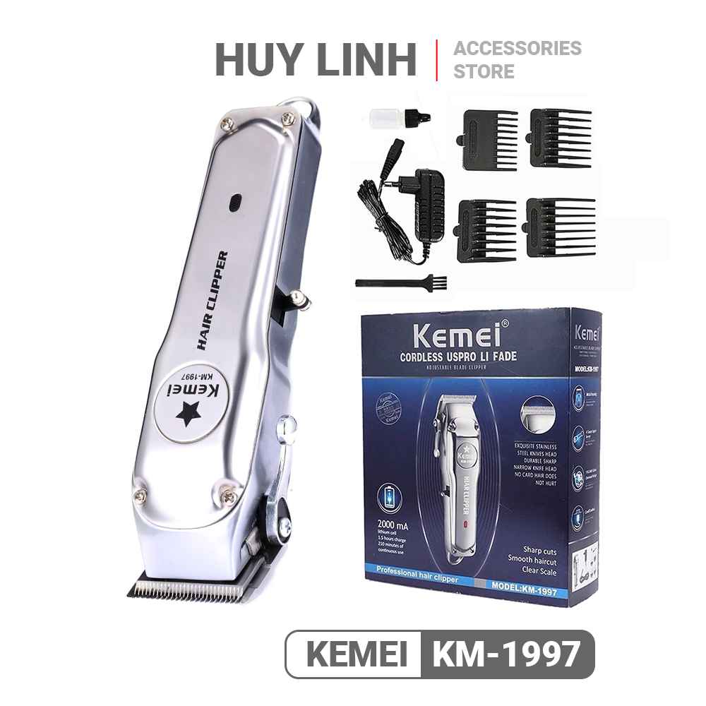 Tông đơ cắt tóc Kemei 1997 cao cấp - Vỏ thép nguyên khối mẫu cao cấp