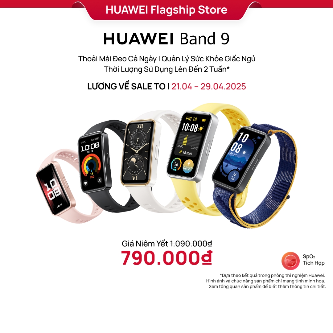 Đồng Hồ Thông Minh Vòng đeo tay thông minh HUAWEI Band 9 | Thiết kế siêu mỏng | Phân tích khoa học Giấc Ngủ | Thời Lượng Pin Vượt Trội | Hàng Chính Hãng