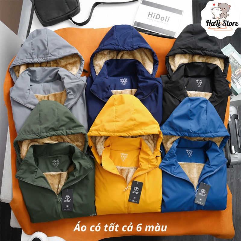 Áo khoác gió lót lông Nam Nữ Hidoli, áo gió chống nước chống gió lót lông dày dặn ấm áp