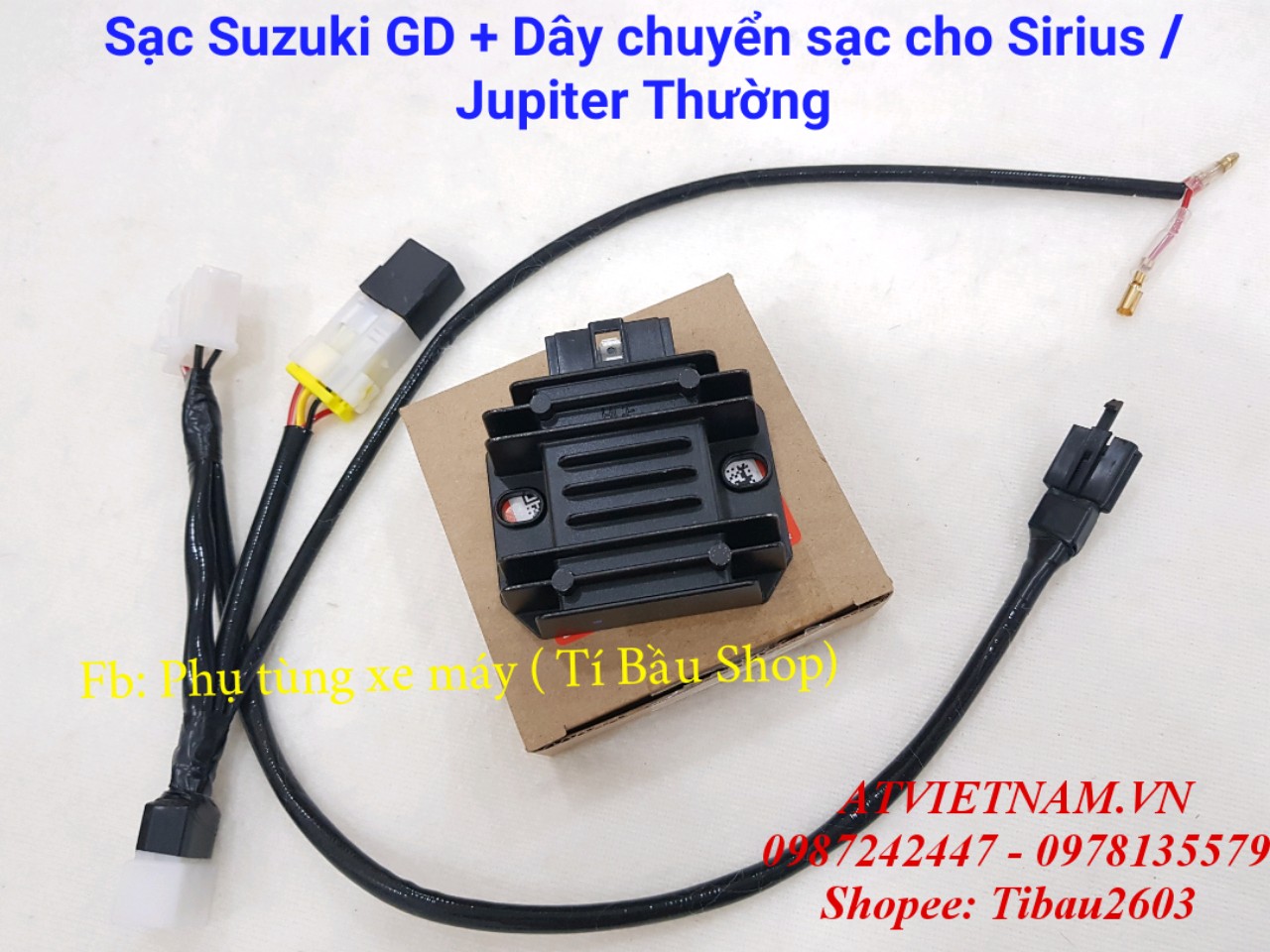 Combo sạc suzuki gd + dây lên sạc cho sirius thường/ jupiter thường/ taurius