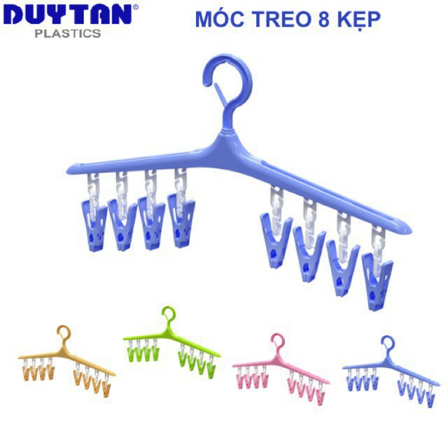 Móc phơi đồ 8 kẹp nhựa duy tân phơi đồ chống bay