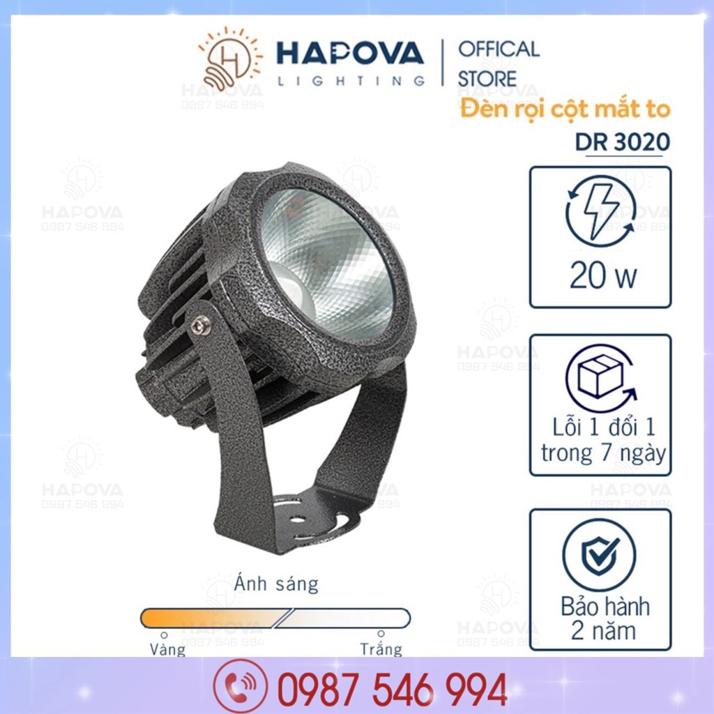 Đèn rọi cột, rọi tường, biển hiểu, rọi đá, chiếu cây ngoài trời 20w DR 3020