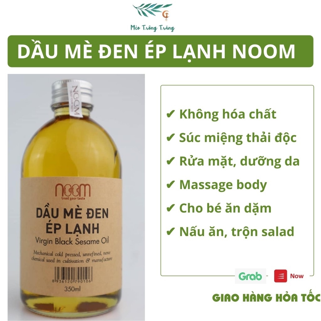 Dầu mè đen ép lạnh Noom - chăm sóc da tóc nhai dầu dầu ăn cho trẻ ăn dặm và người lớn bổ sung vitamin E Canxi
