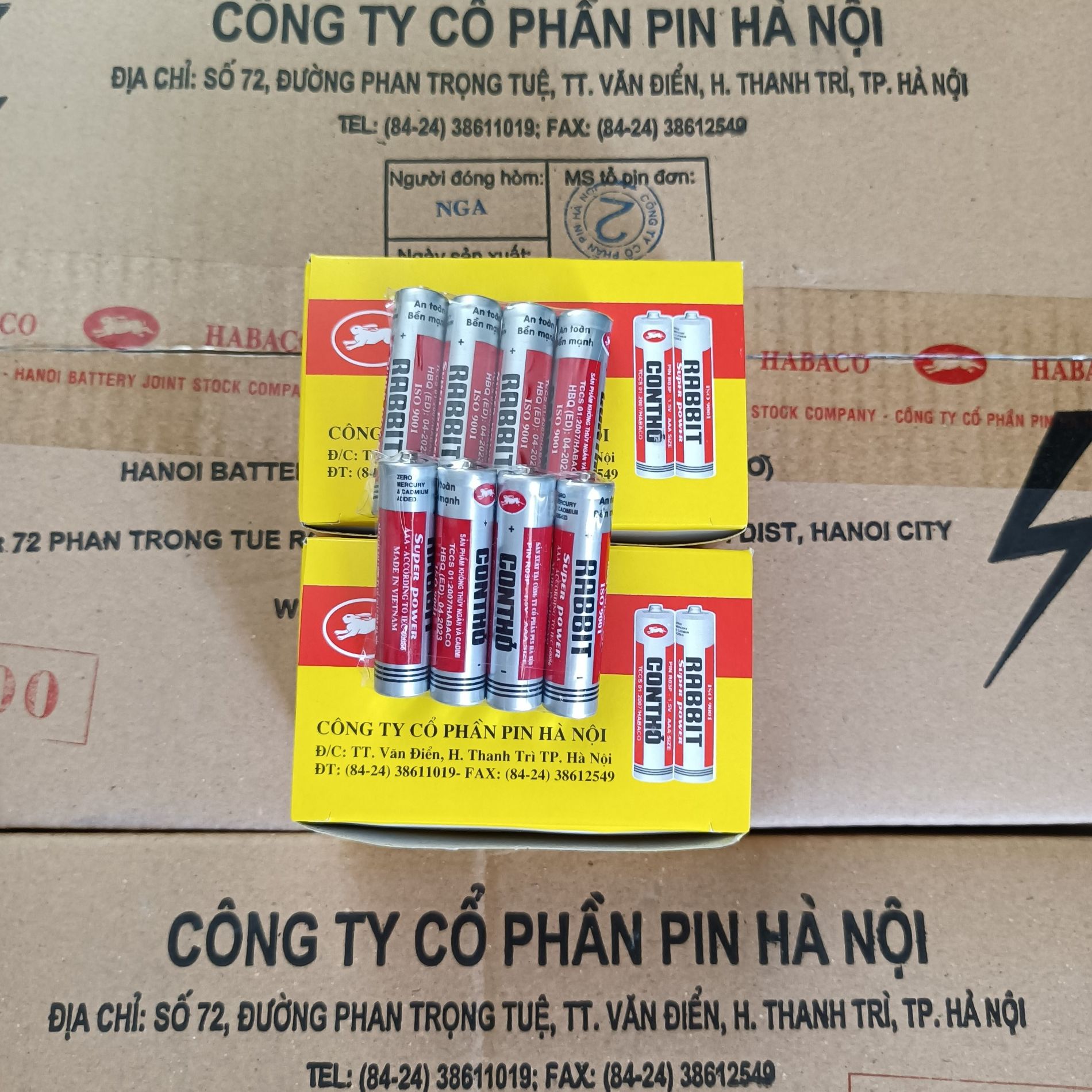 Thùng 25 hộp pin con thỏ aaa