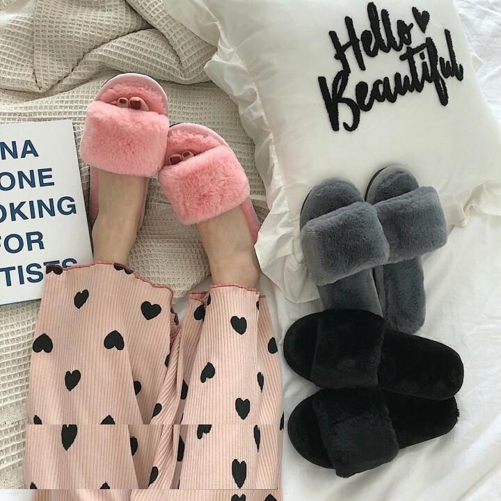  DÉP LÔNG ĐI TRONG NHÀ BẰNG NHUNG PHONG CÁCH HÀN QUỐC SIÊU XINH - DÉP QUAI NGANG CÓ ĐẾ CAO SU CHỐNG TRƯỢT 