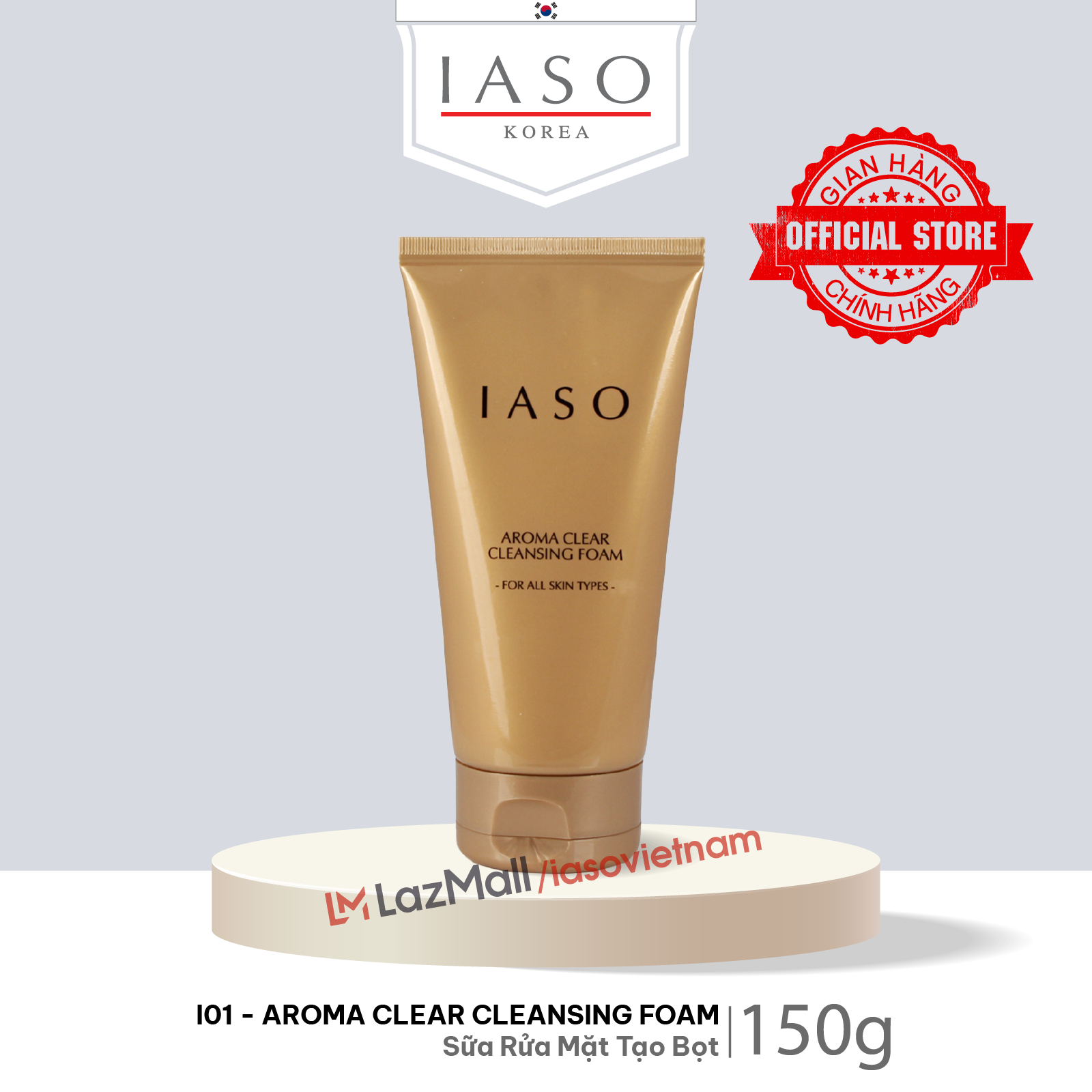 I01 sữa rửa mặt tạo bọt - aroma clear cleansing foam 150g - iaso