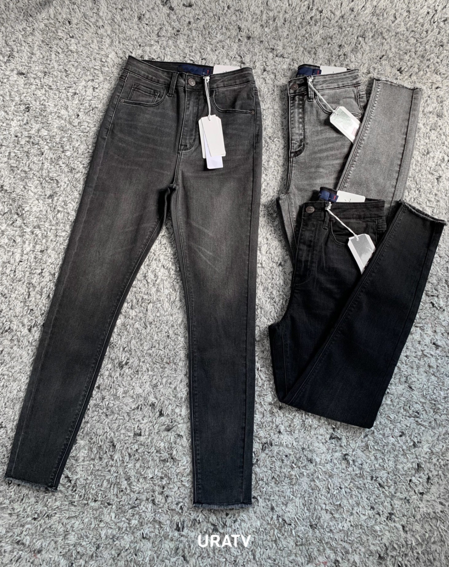 Skinny xám dài tua line mã J