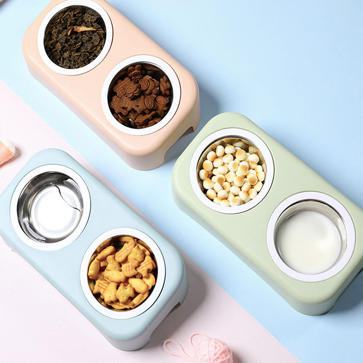 [Hoàn tiền 10%] [CÓ HỎA TỐC] Bát Ăn Chó Mèo 2 Ngăn Tiện Lợi (màu ngẫu nhiên)