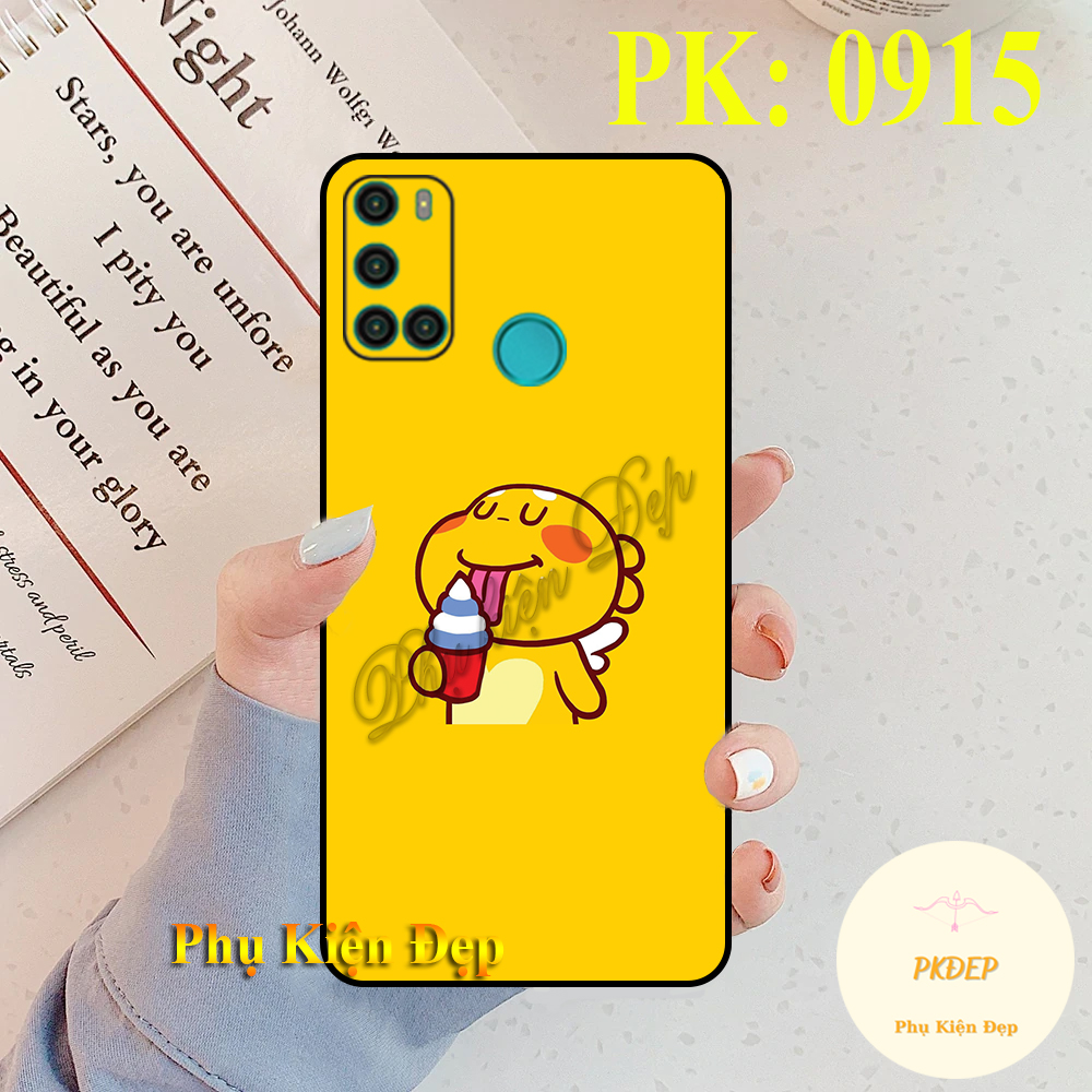 Ốp lưng Vsmart Joy 4 dẻo đen in hình Khủng Long Cute
