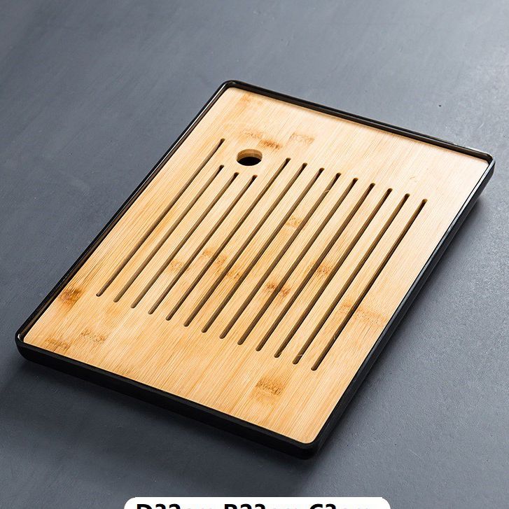 Khay Trà Tre Khay Trà Đạo Bàn Trà Gỗ Tre Có Khay Đựng Nước Tiện Lợi