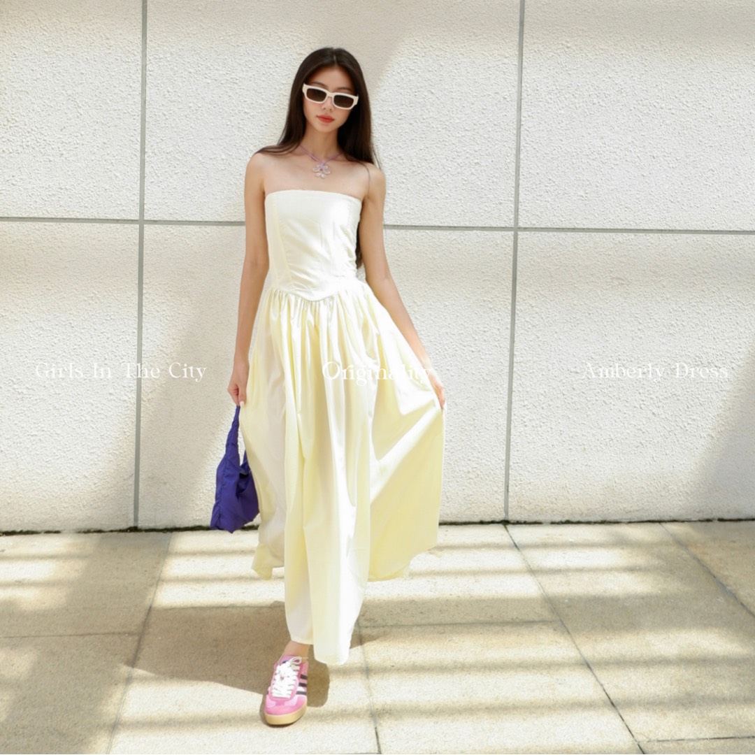 Originality - đầm dài cúp ngực - diana dress - yellow