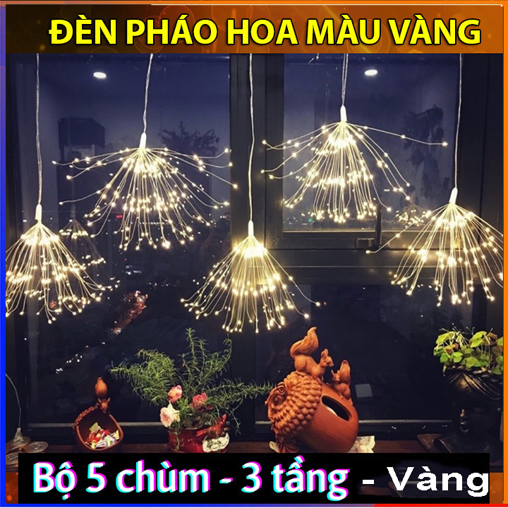 đèn chiếu pháo hoa trang trí ngày lể tết quán cà phê sân vườn ngoài trời trang nhà