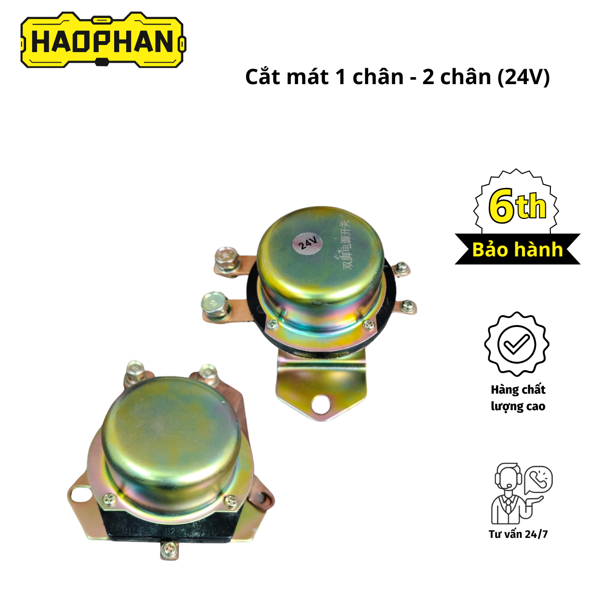 Cắt mass 1 chân / 2 chân (24V) cho máy xúc - Phụ tùng Hảo Phan