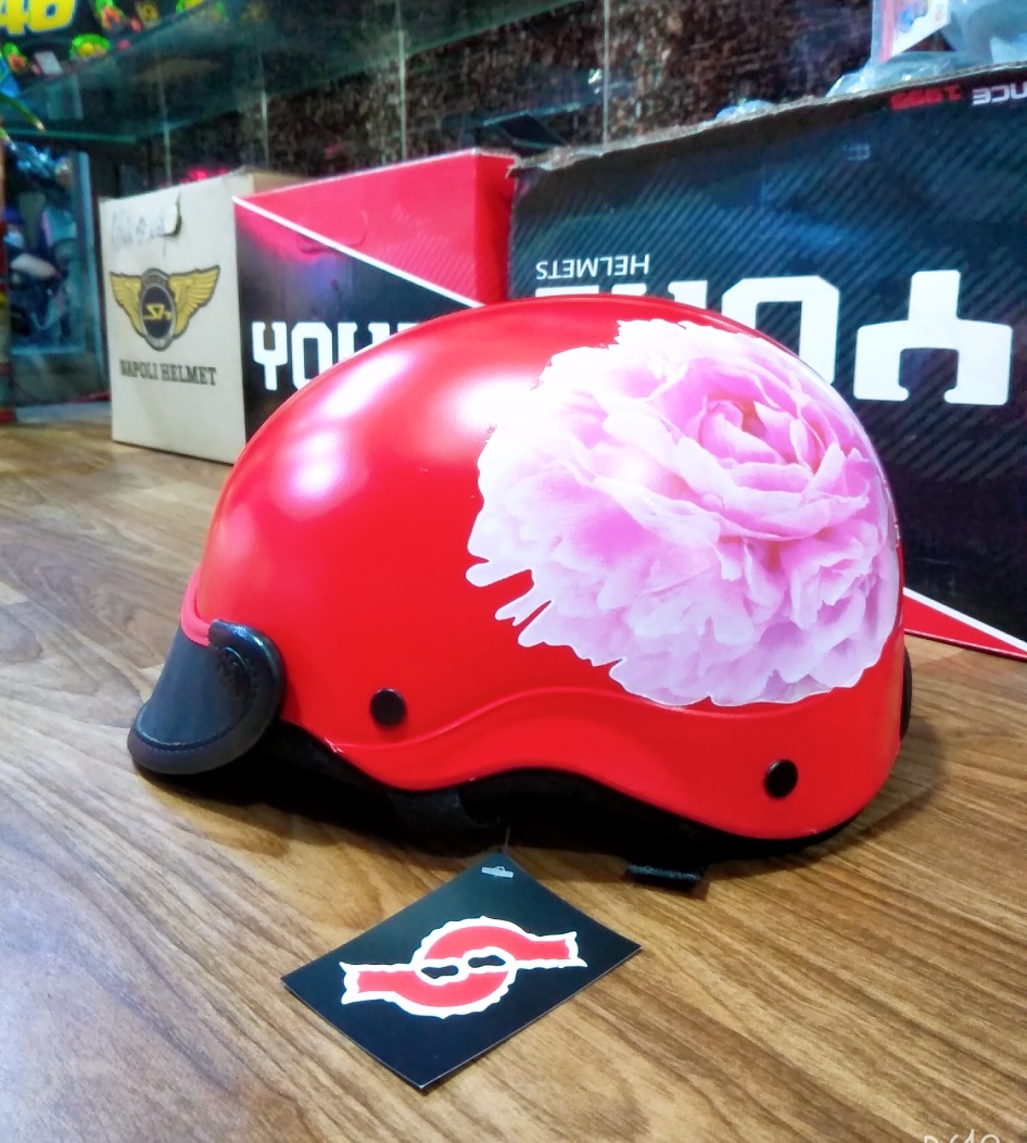 Mũ Bảo Hiểm Nửa Đầu, Nón Bảo Hiểm 1/2 Sơn Hình Bông