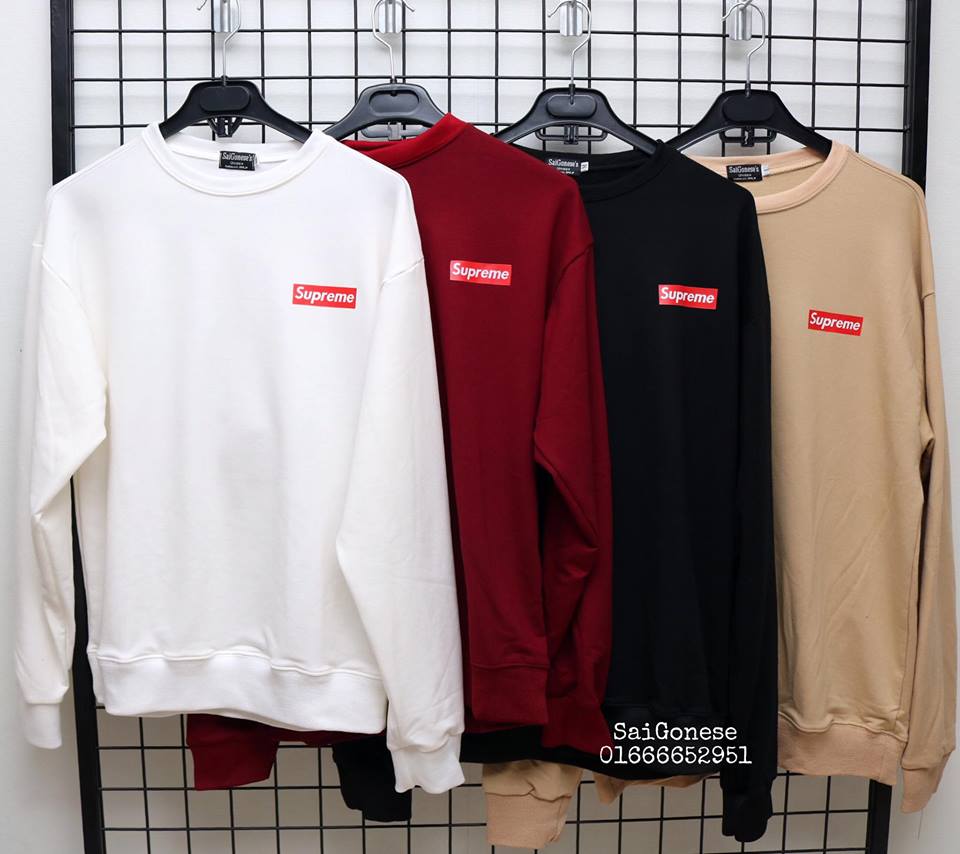 Áo sweater nỉ cotton tay dài unisex chất ấm dày dặn