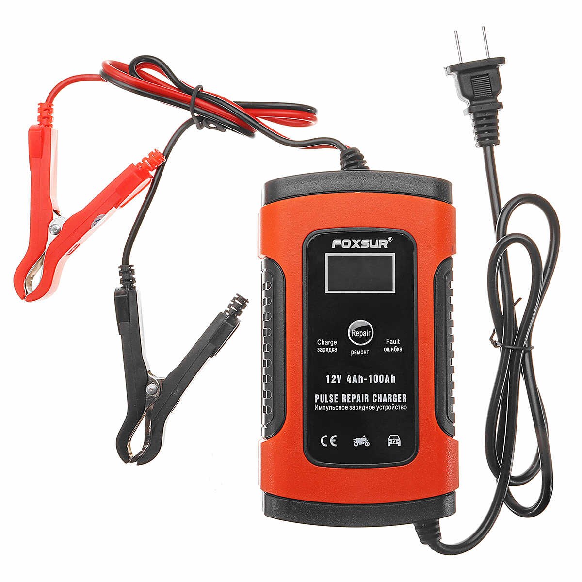 Máy sạc bình ắc quy 12V 100AH thông minh tự ngắt 12V/5A 4ah-100ah chức năng phục hồi bảo dưỡng ắc quy FOXSUR (Vàng)