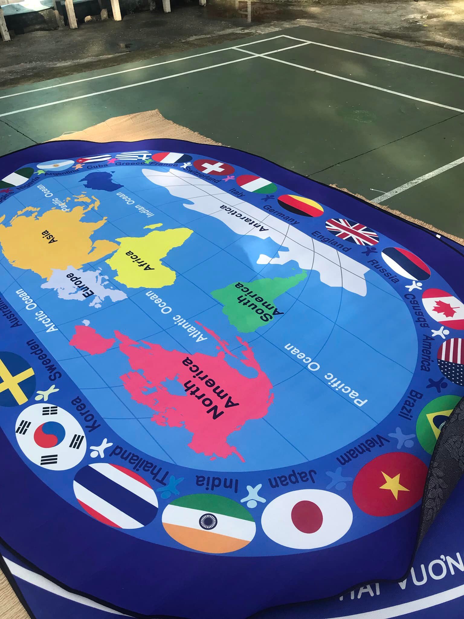 Thảm Montessori trải sàn thảm circle kích thước 3m x 2m