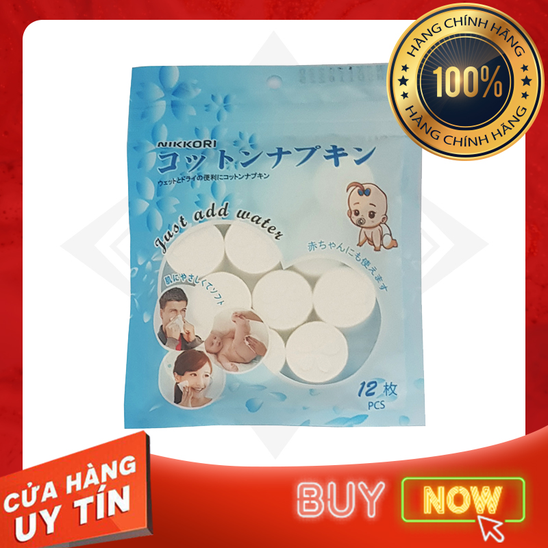Khăn nén Nikkori Nhật Bản - Bịch 50 viên dạng kẹo