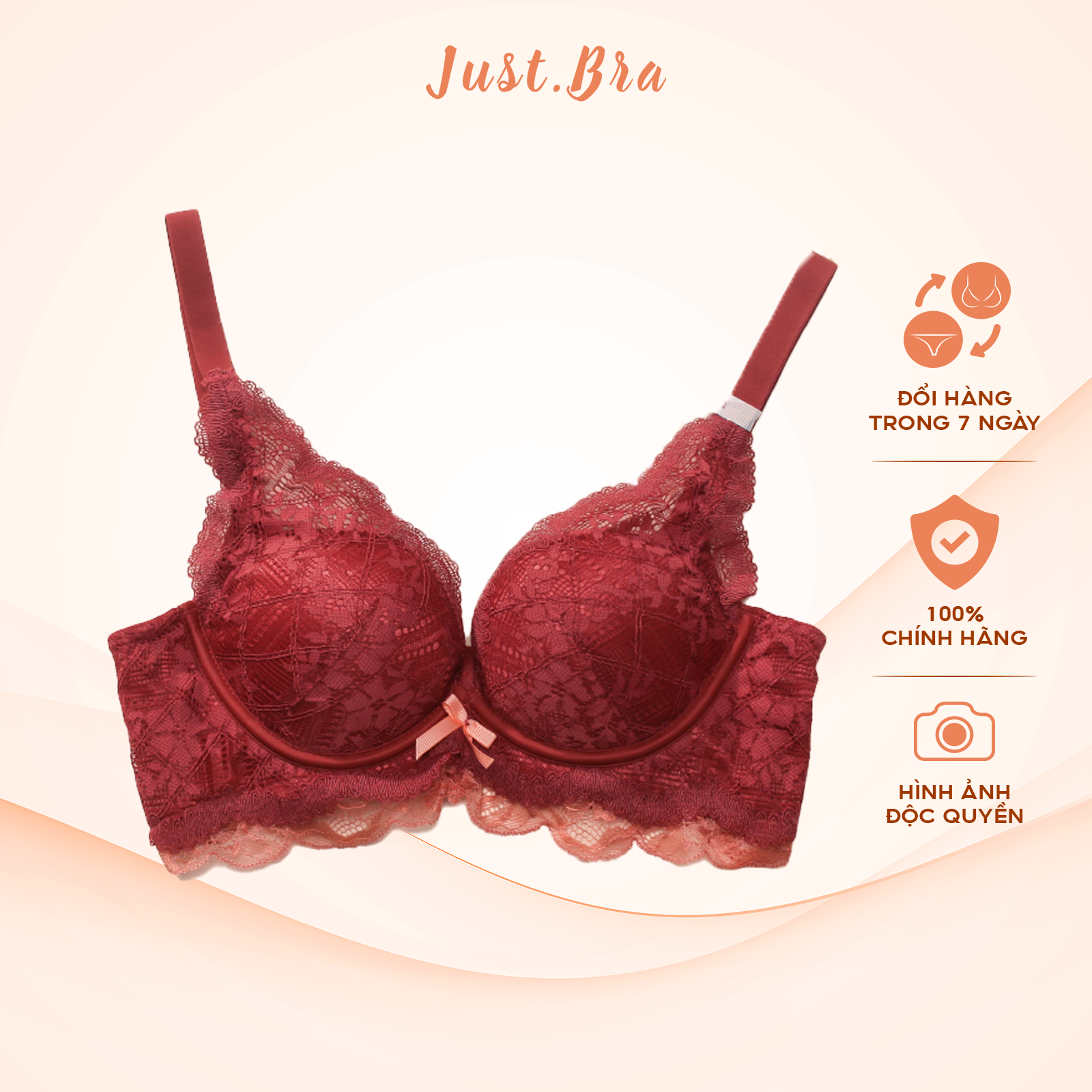 Áo ngực không gọng Just Bra mút đệm êm dày khoảng 3cm ôm nâng ngực hiệu quả AB240