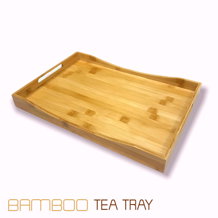 Khay gỗ tre kháng khuẩn hình chữ nhật đựng ấm chén uống trà và đồ ăn đa năng