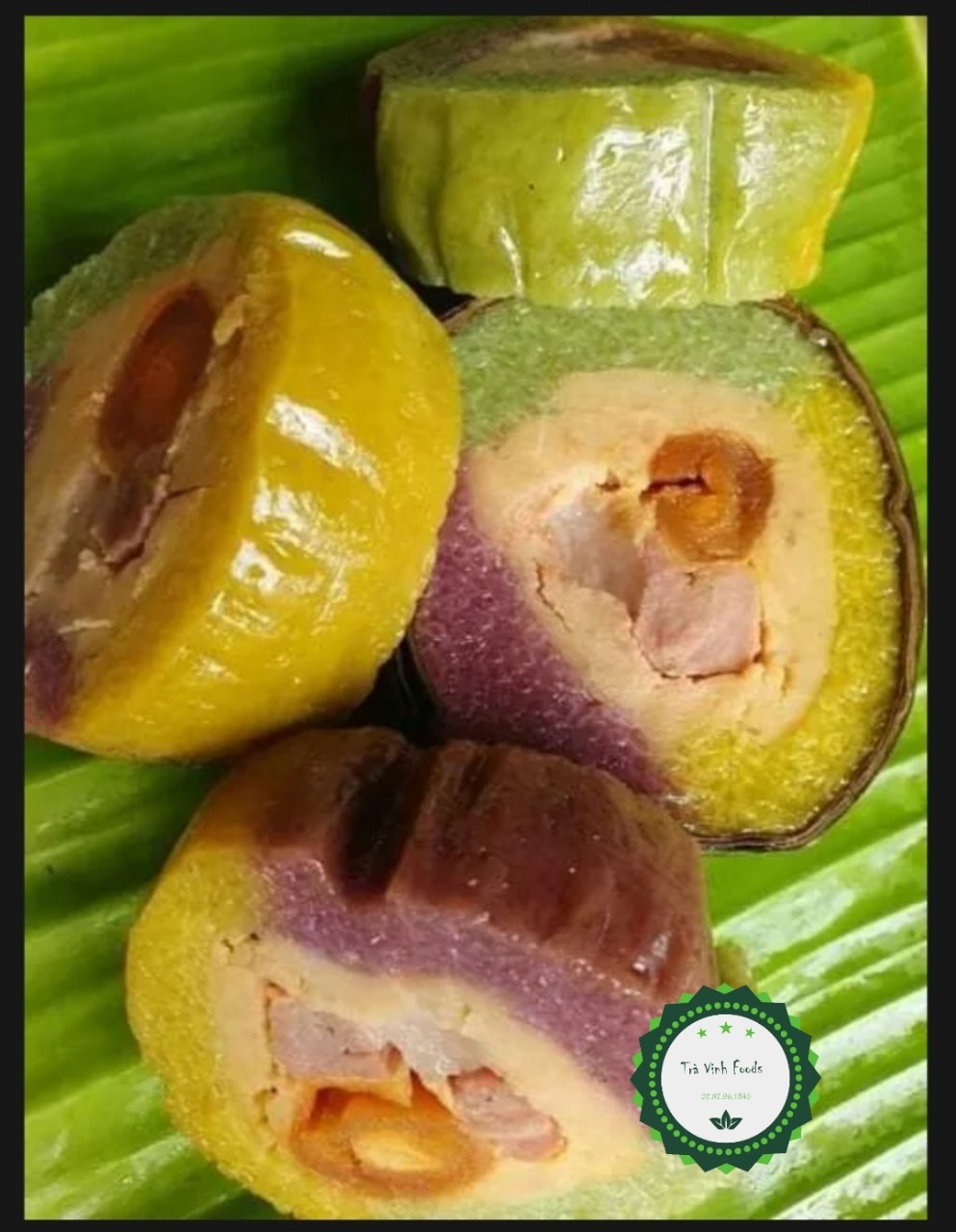 Bánh Tét Trà Cuôn 3 màu, Nhiều Mẫu ( Bánh mới và hút chân không )