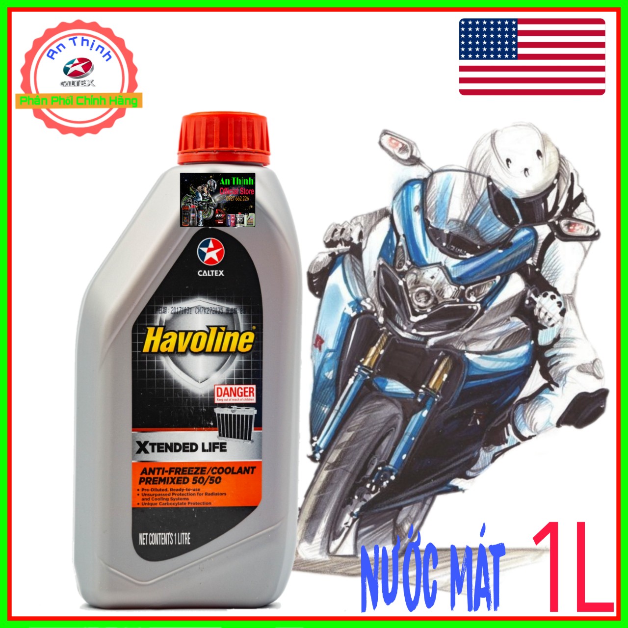 Nước Làm Mát Pha Sẵn Caltex Havoline Xtended Life-Sản Xuất Tại Thailand