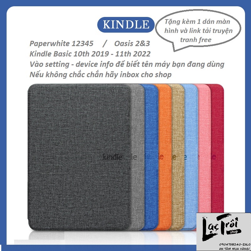 [Kindle các dòng] Bao da Vải Denim cao cấp