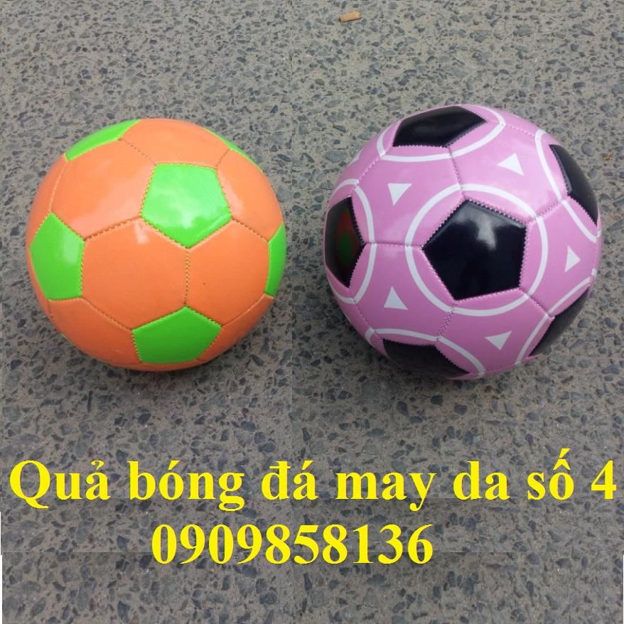 Qủa bóng đá da may số 4 tặng kim bơm và túi lưới