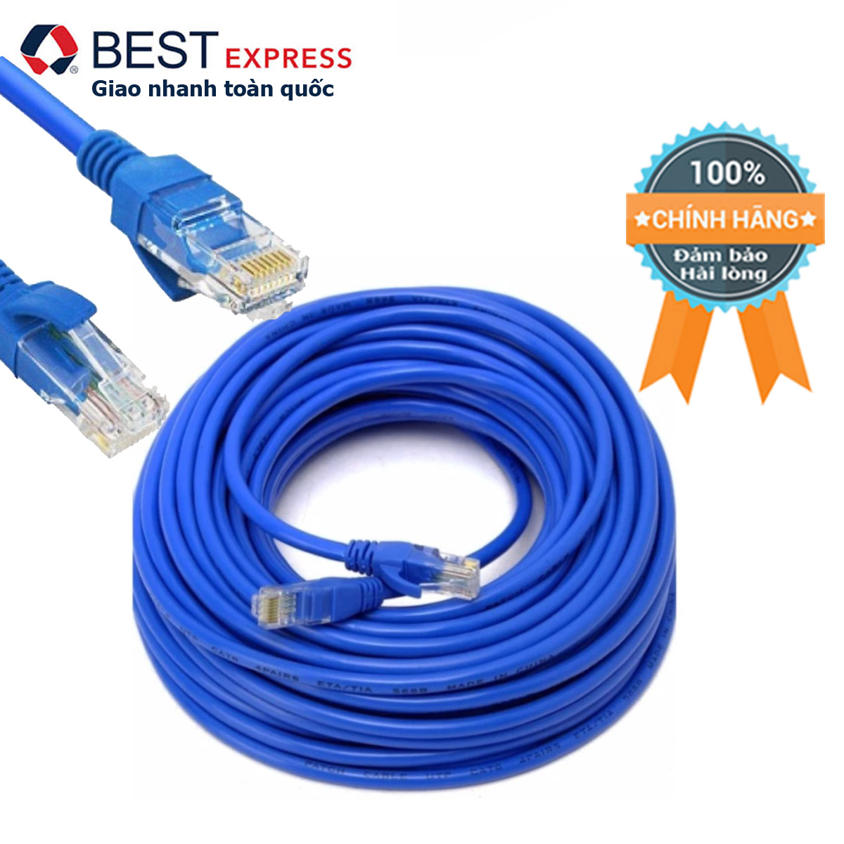 Cáp mạng chất lượng 4.3 mét CAT 5E lõi đồng, đúc sẵn đầu, dùng cho wifi không dây, PC, TV, CameraIP (Màu xám, xanh)