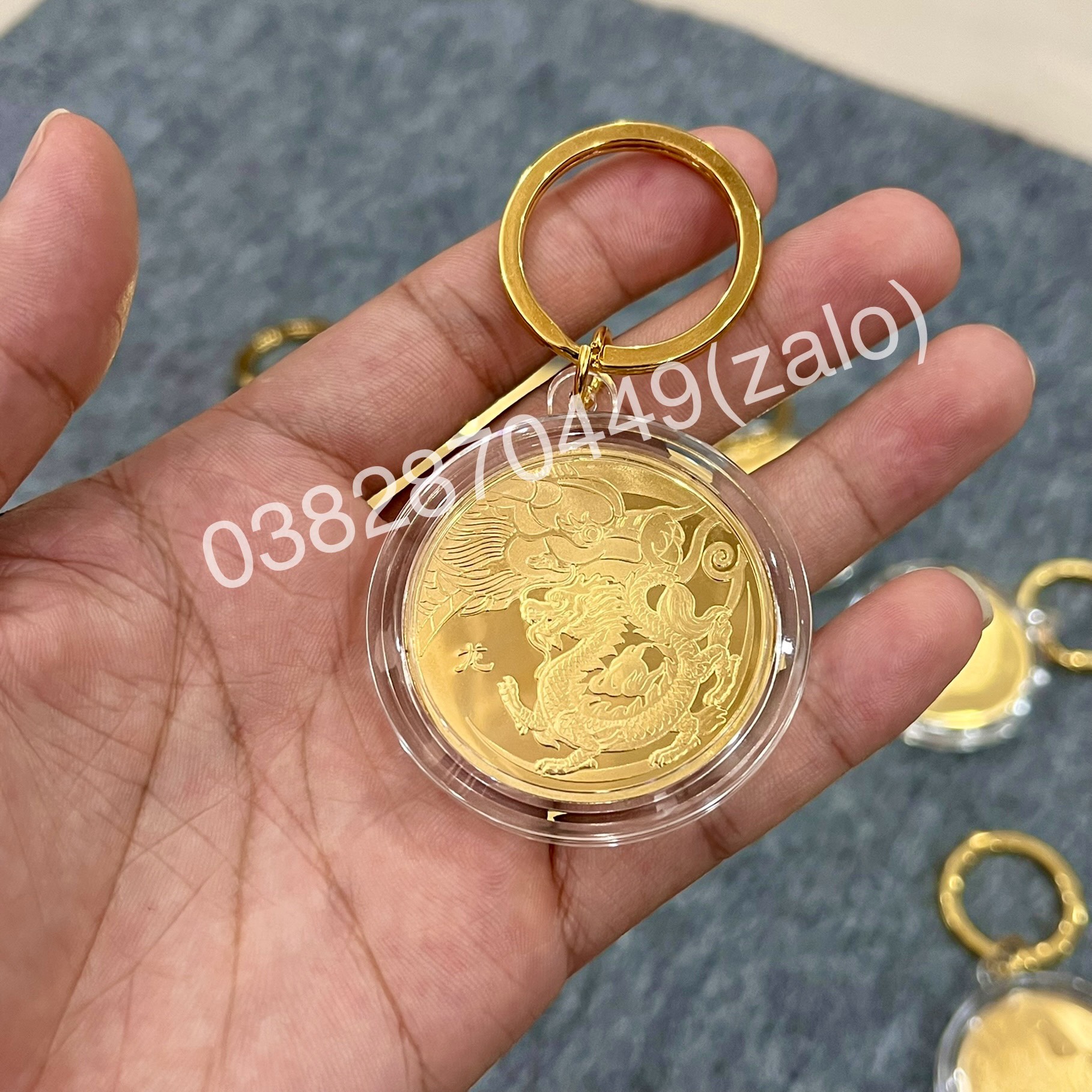 Móc khóa đồng xu 12 con giáp phong thủy