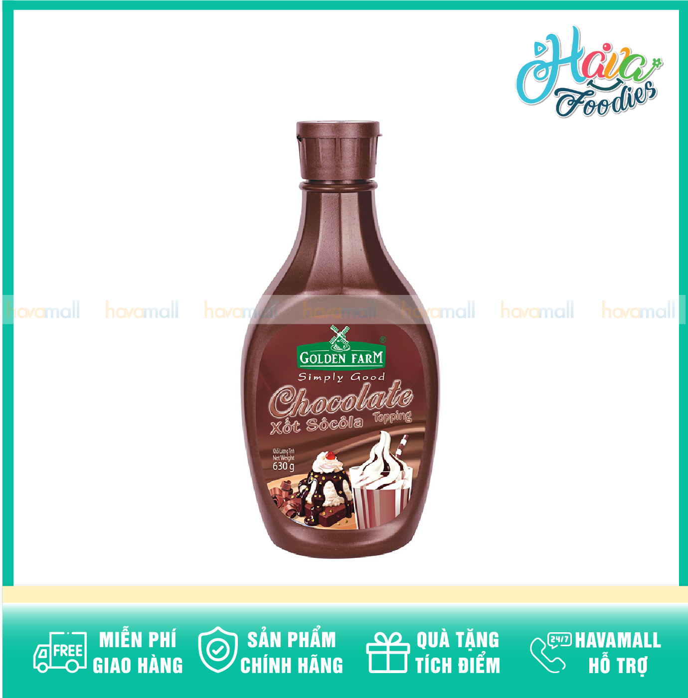 HOÀN TIỀN MAX 10% Sốt Socola Golden Farm 630g Chocolate Sauce