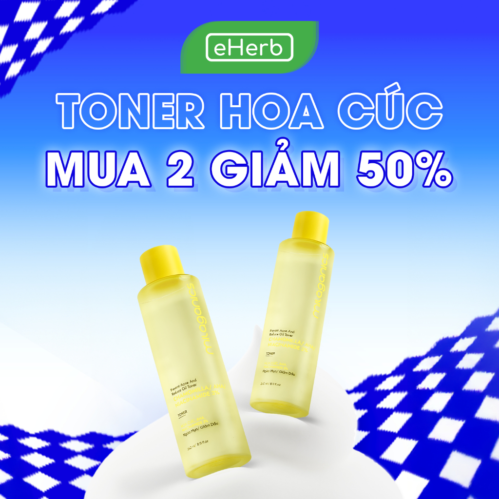   MUA 2 GIẢM 50%  Toner Hoa Cúc Niacinamide 3% Giúp Dưỡng Trắng Da MILAGANICS Nước Hoa Hồng Cho Nam Hỗ Trợ Giảm Mụn EHERB Cấp Ẩm Phục Hồi Nước Cân Bằng Da Nam Nữ Toner Da Dầu Mụn Ẩn Skincare Dưỡng Ẩm Da Khô Dưỡng Da Mặt Chăm Sóc Da Mỹ Phẩm Cosmetics 