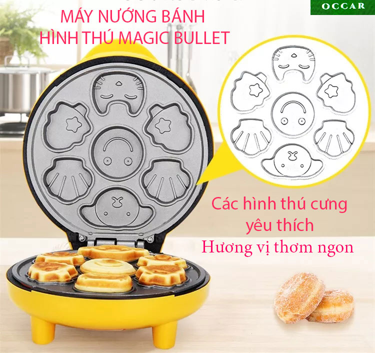 [HCM]Máy Nướng Bánh Và Làm Bánh Hình Thú Magic 7 khuông làm bánh hình khác nhau vyvy store 98