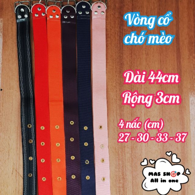 Vòng cổ chó - dây đeo cổ bằng vải dù 44cm x 3cm / Bền & thoải mái cho thú cưng
