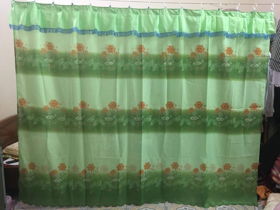 Rèm cửa gấm xanh giá rẻ nhiều kích thước