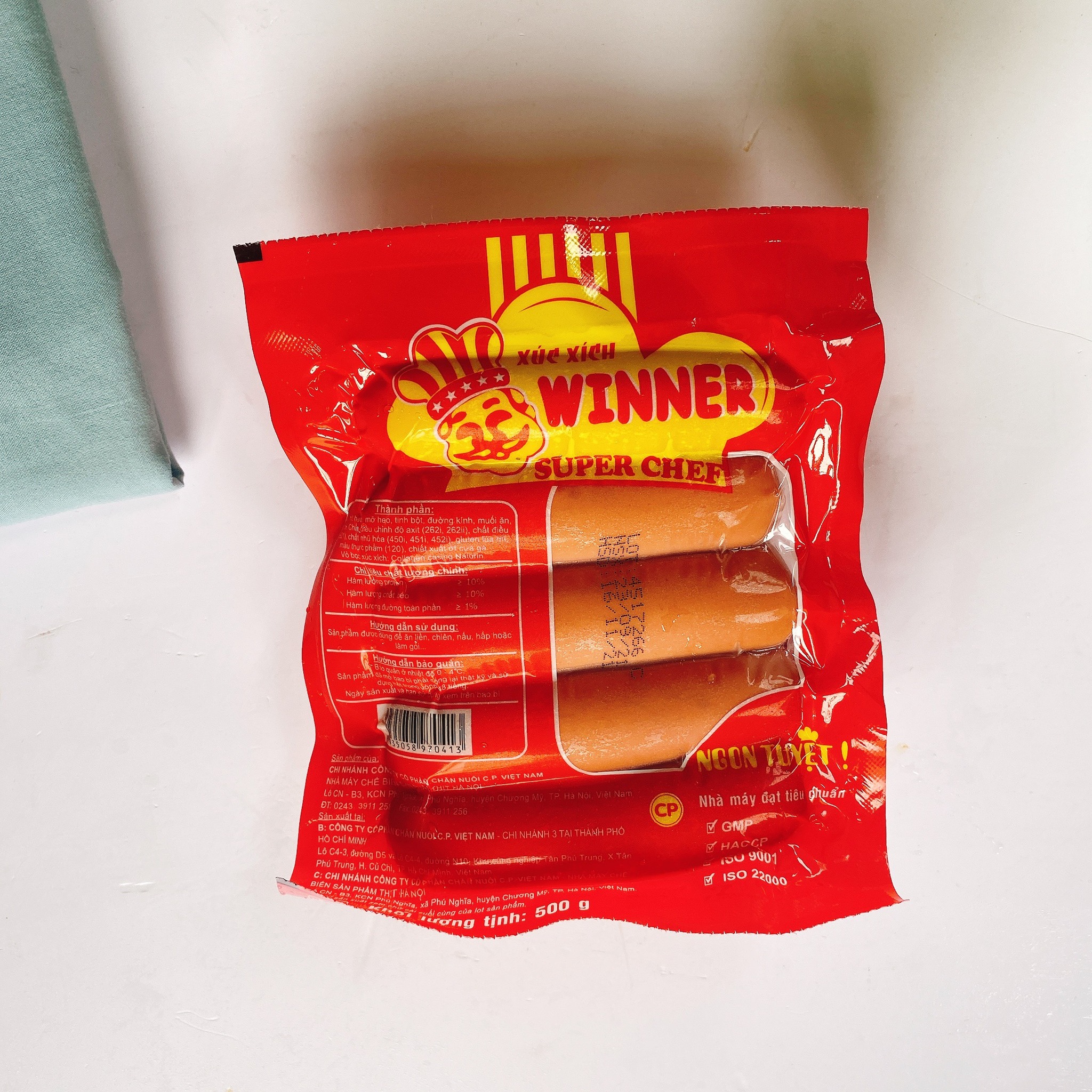 Xúc xích Winner - Xúc xích ăn liền Winer hiệu CP chiên rán , thả lẩu siêu rẻ tiện lợi (500gr 10c)