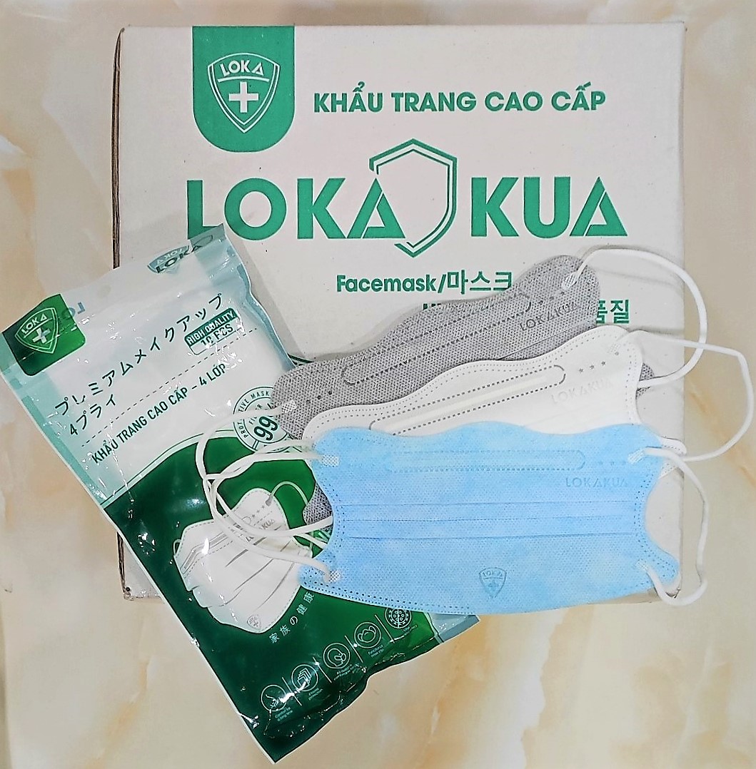 Khẩu trang loka kua 4 lớp - túi 10 cái