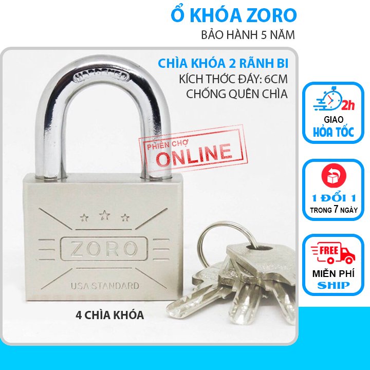 Ổ khóa zoro 6p-chìa muỗng