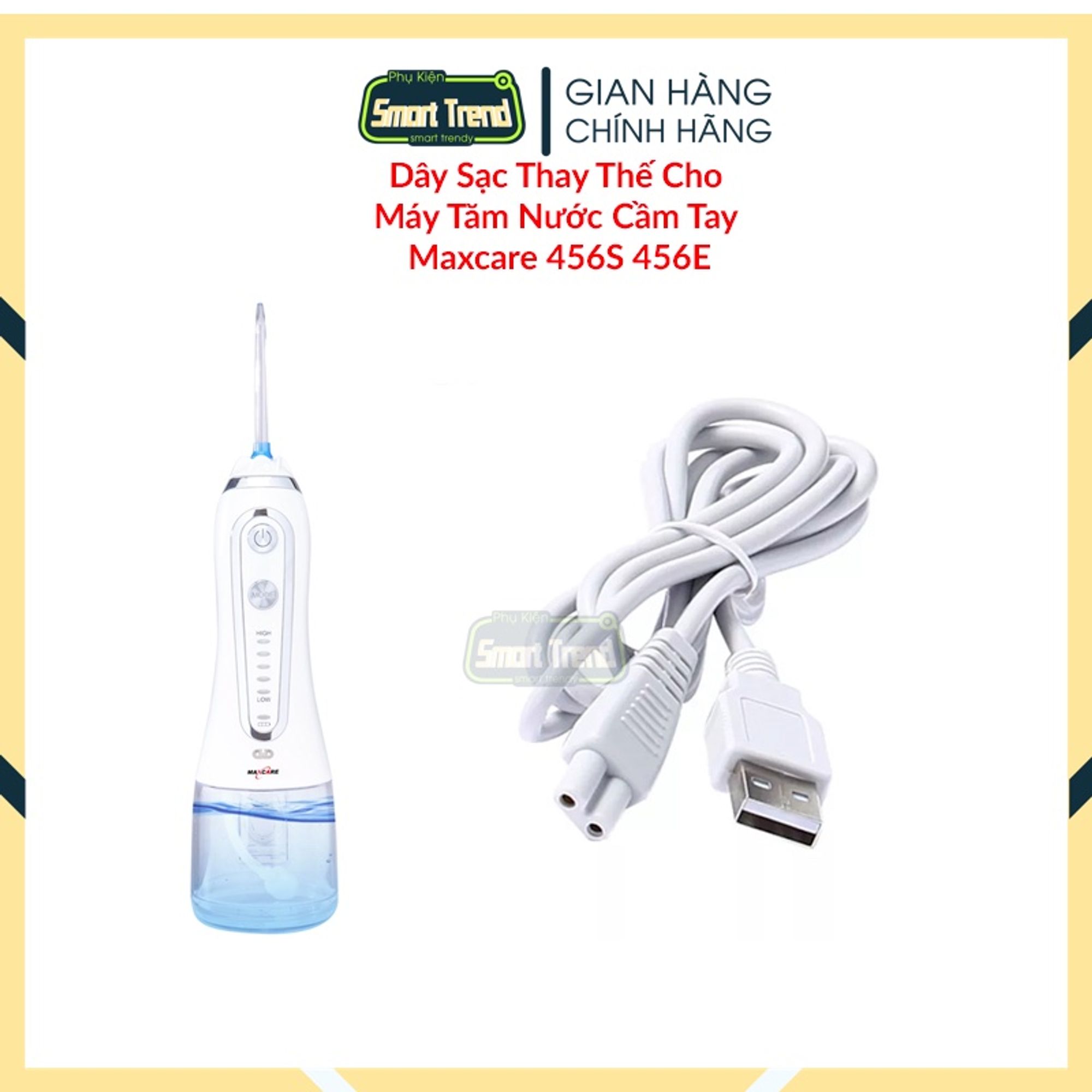 Dây sạc thay thế cho máy tăm nước cầm tay maxcare 456s 456e