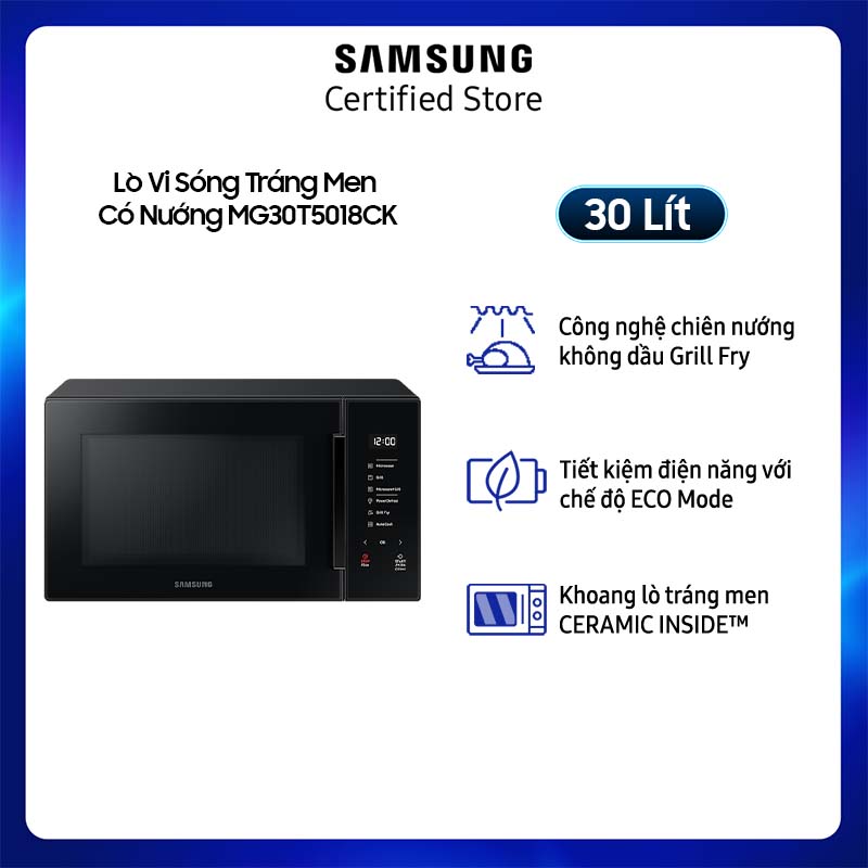 Lò vi sóng có nướng Samsung MG30T5018CK/SV 30 lít