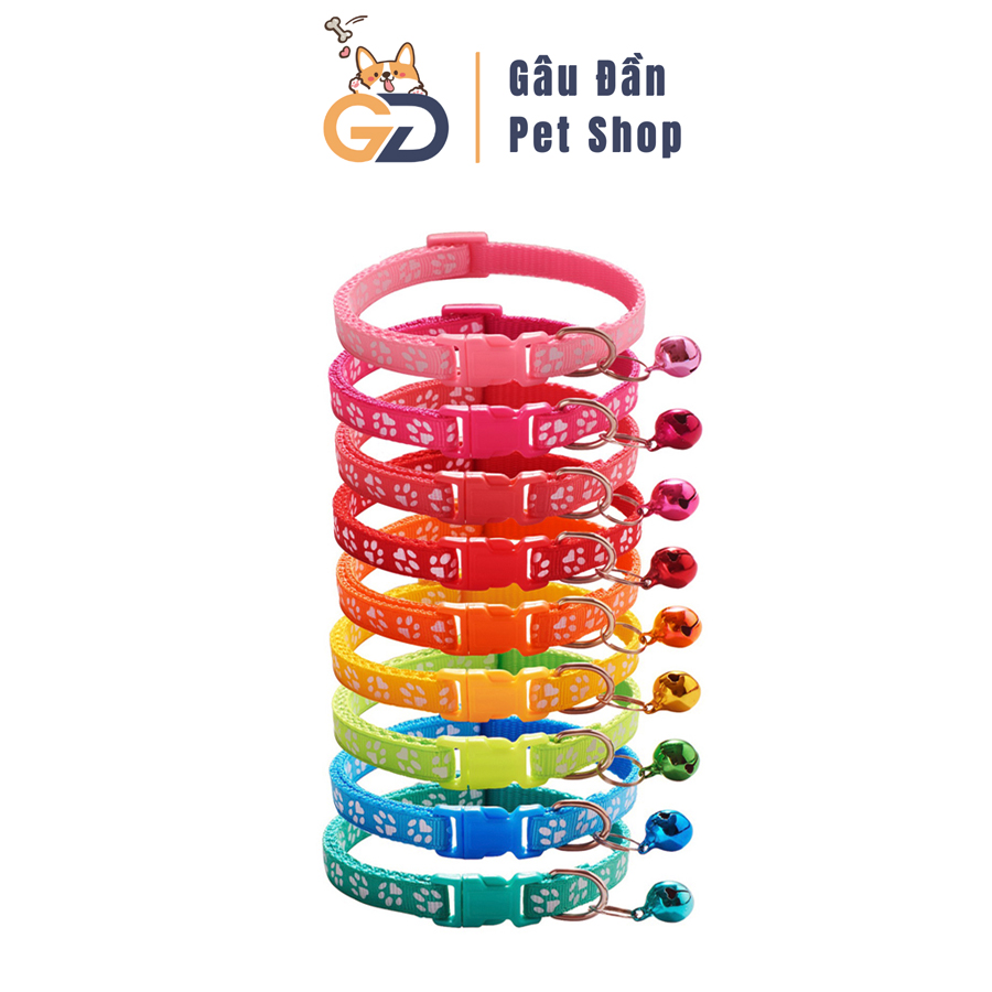 Vòng cổ chó mèo - vòng cổ giá rẻ cho chó mèo họa tiết dấu chân cute