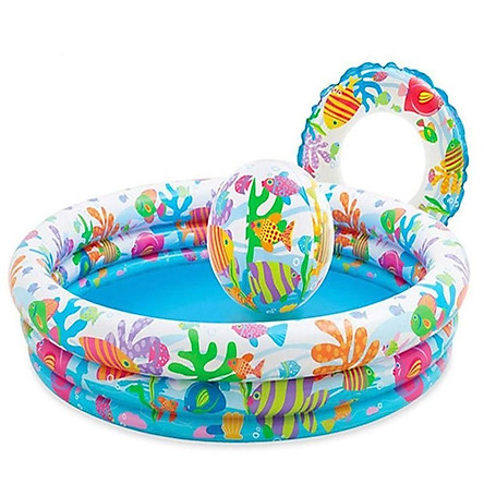 Hồ bơi 3 chi tiết intex {1,32mx 28cm) - bể bơi phao intex - bộ hồ bơi cho bé -bộ phao bơi 3 chi tiết - phao bơi cho bé - bể phao 3 chi tiết - đồ chơi cho bé - quà tặng bé - đồ chơi thể thao ngoài trời -