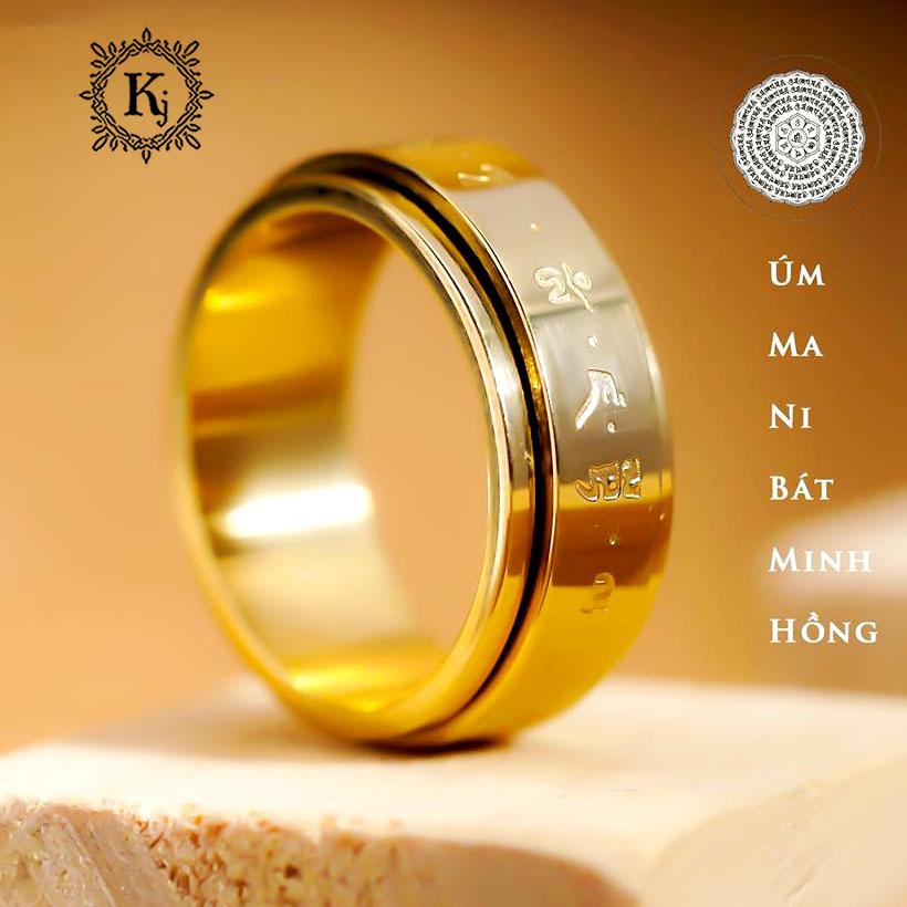 Nhẫn úm ba ni bát ni hồng -cao cấp - sang trọng-xoay 360 độ. khẳng định chất lượng. mang lại nhiều phước lành to lớn cho bạn. .