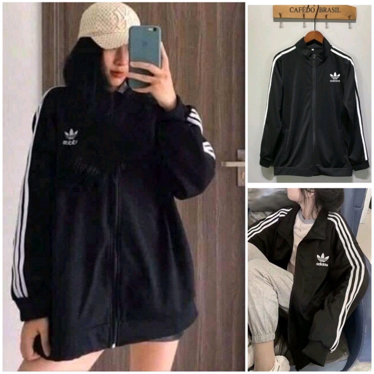 [Giá Rẻ Mỗi Ngày]Áo khoác thể thao DAS da cá 3 sọc thời trang thích hợp  đi chơi đi học   (tặng kèm khẩu trang )